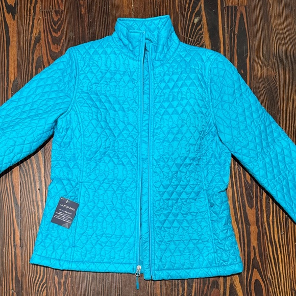 Lands' End Turquoise Quilted Jacket - Picture 2 of 3